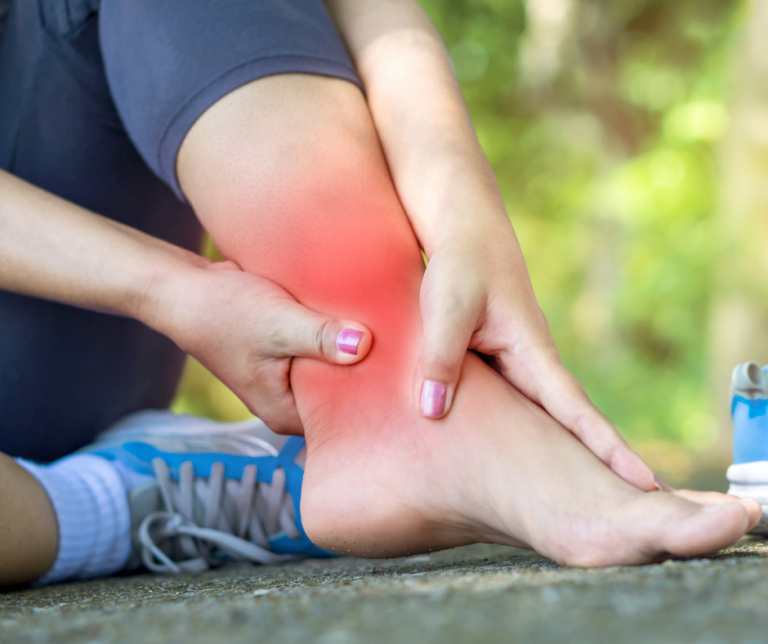 person with ankle injury